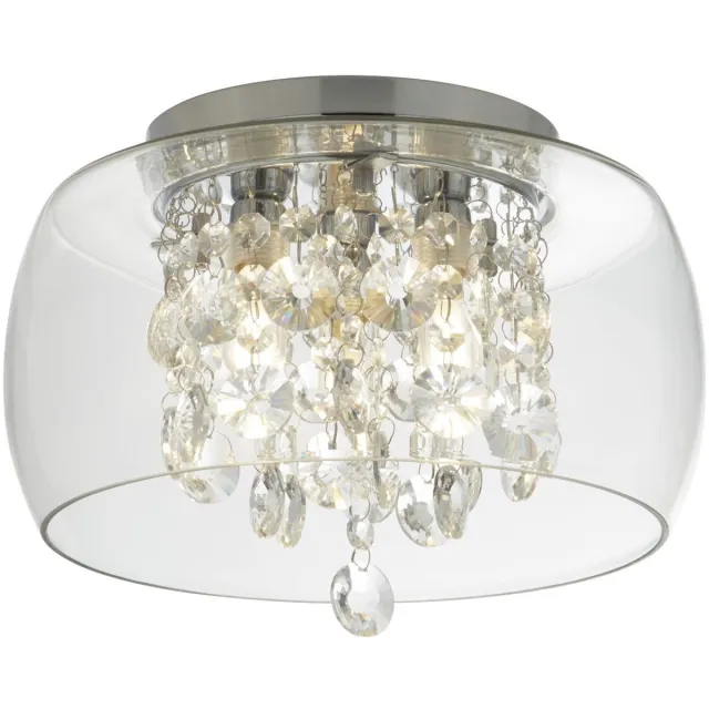 Licht Erlebnisse Licht-Erlebnisse - Bischofswerda - Plafonnière - IP44 - G9 - van - Constructiestaal glas - in - Chrom