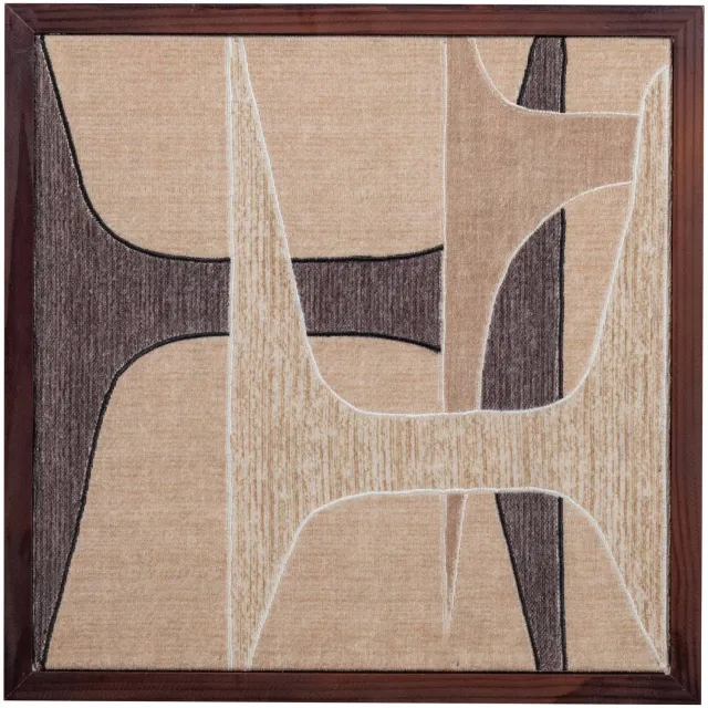 WOOOD Anno Wanddeco - Katoen/Hout - Naturel/Bruin - 90x60x10 natural