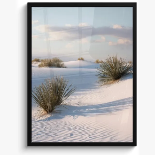 FrameYourWall Poster in lijst - Fotolijst 50x70 cm - Posters - Duinen - Gras - Wolken - Beige - Posterlijst zwart - Decoratie - Wanddecoratie woonkamer - Muurdecoratie slaapkamer