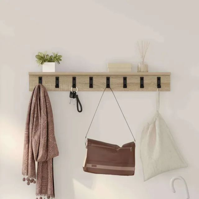 vidaXL Wandgemonteerde kapstok Sonoma Eiken 80 x 10,5 x 10,5 cm Beige