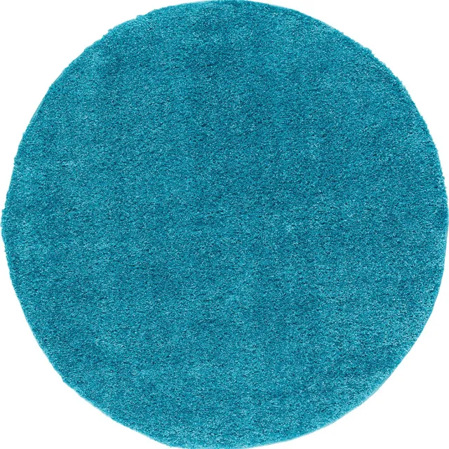 Pergamon Vloerkleed Langpolig Aloha Rond Blauw