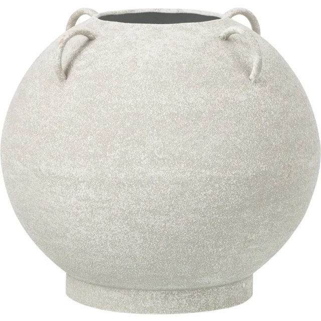 J-Line Ronde vaas - ijzer - wit