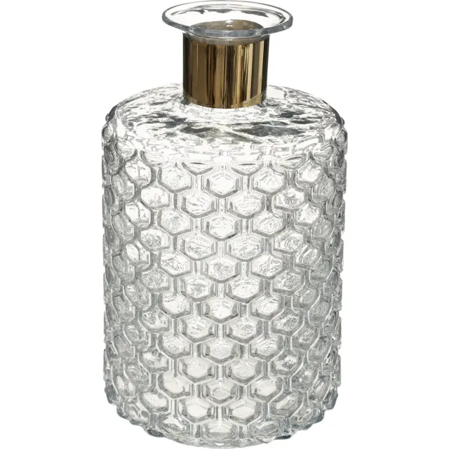 Atmosphera bloemenvaas Elegance - Apotheker Fles model - transparant - glas - 26 x 15 cm
