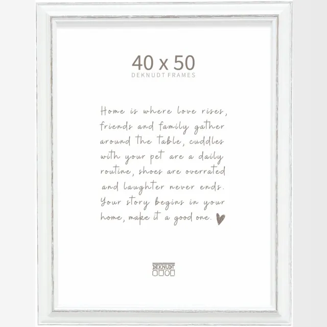 Deknudt Frames fotolijst S221H3 - wit met bruin accent - 40x50 cm