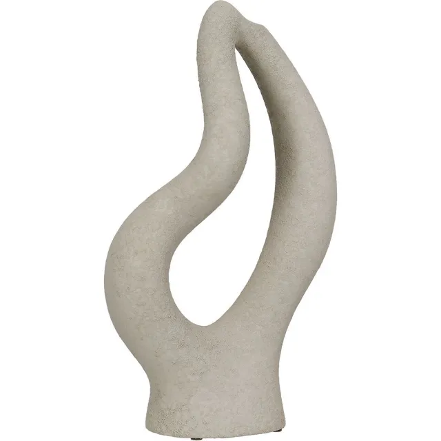 Gilde handwerk Decoratieve Vaas - Mailand - Vaas - Bloemenvaas - Keramiek - Creme - 10x28x40cm