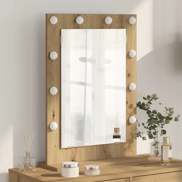 vidaXL Schmink Spiegel Artisan Eiken 70 x 50 x 18 cm Rechthoekig Bruin