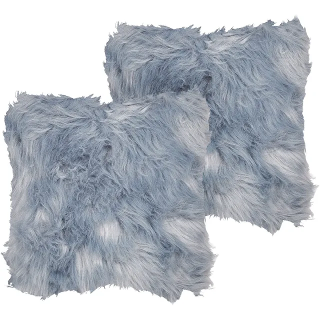 Beliani LUBHA - Sierkussen set van 2 - Donkerblauw - 42 x 42 cm - Polyester