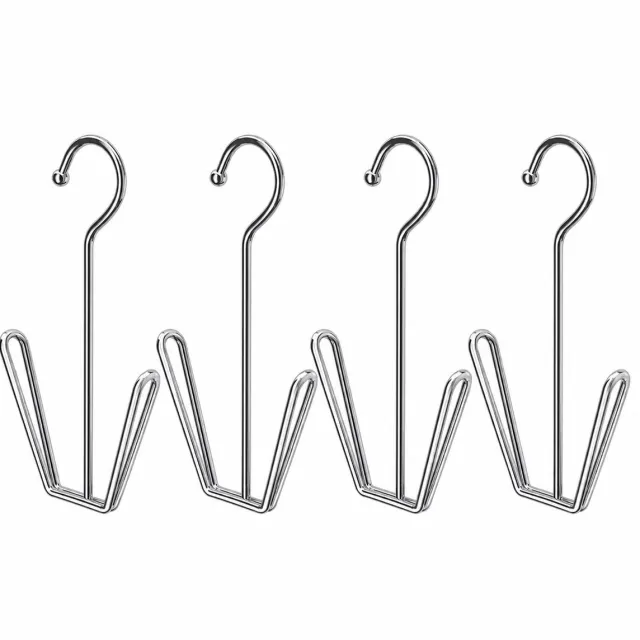 Bobypet Schoenenrek - Schoenenrek hangend - Schoenenhanger RVS 4 Paar - Ruimtebesparend Schoenenrek met Dubbele Haak- Kledingkast Organizer & Droogrek - Zilver