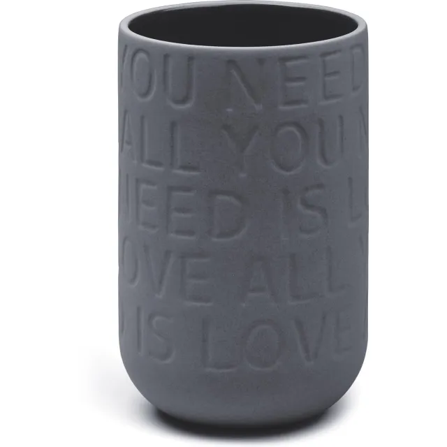 Kähler Design Kähler - Love Song Vaas - 17cm - Antraciet Grijs