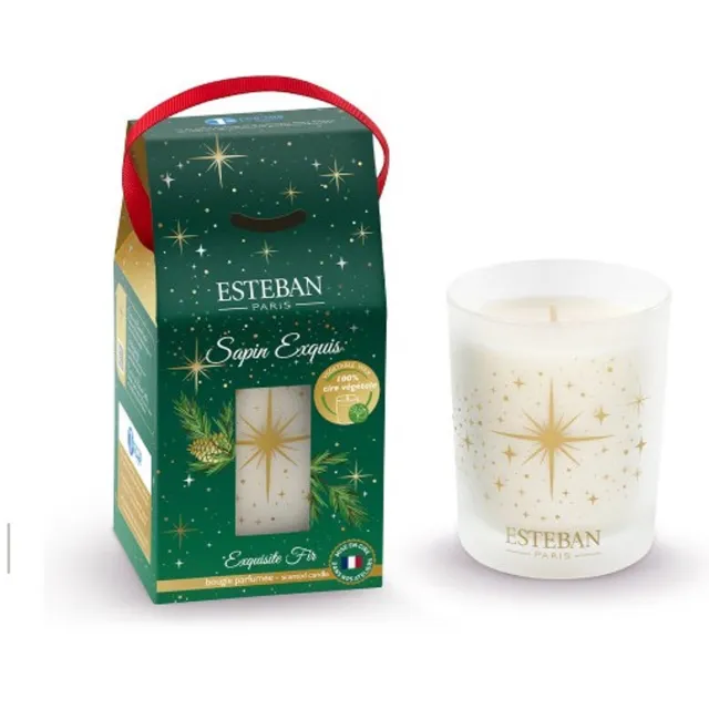 Esteban Sapin Exquis -2026 kersteditie-geurkaars-180gr wit