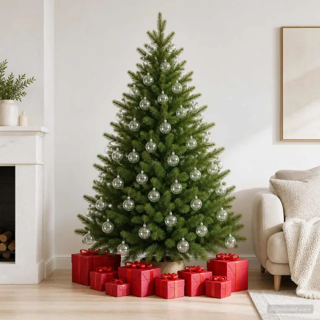 vidaXL Kerstballen set 200 st Transparant Dia. 5 cm Kunststof Transparent