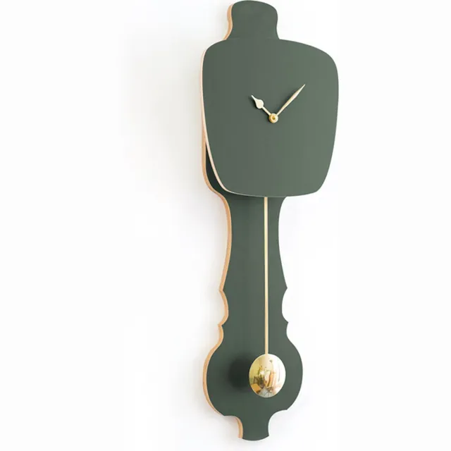 Kloq SE Wandklok met Pendule - Batterijen Inbegrepen - Wanddecoratie - Quartz Beweging - Niet-Tikkend Batterij Aangedreven - Mistgroen en Glanzend Goud - Klein Mist Groen & Glimmend Goud