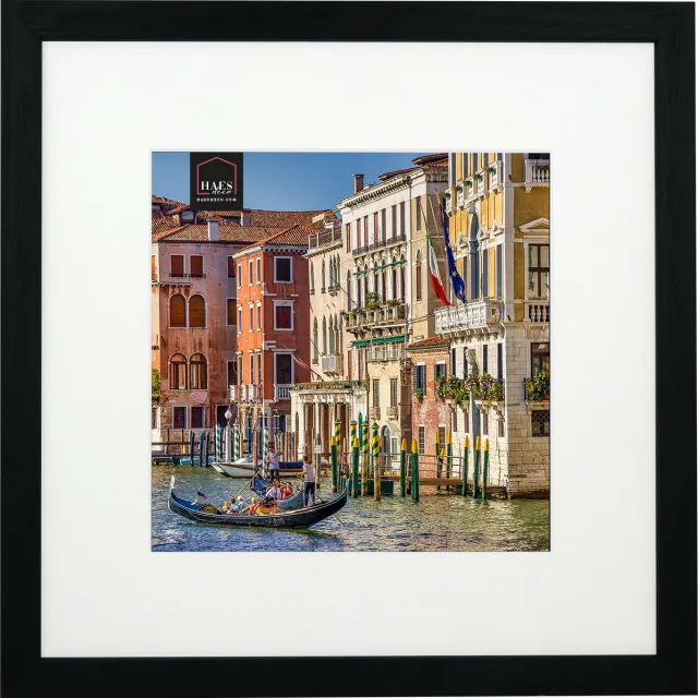 HAES deco Houten Fotolijst met Passe-partout Venezia zwart voor 1 foto formaat 20x20 of 30x30 -SP12931