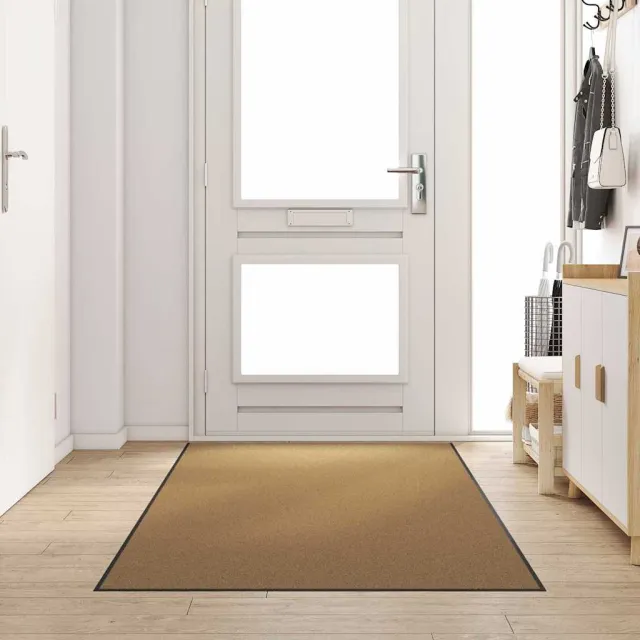vidaXL Deurmat Anders Crème en Zwart 120 x 300 cm Polyamide en PVC
