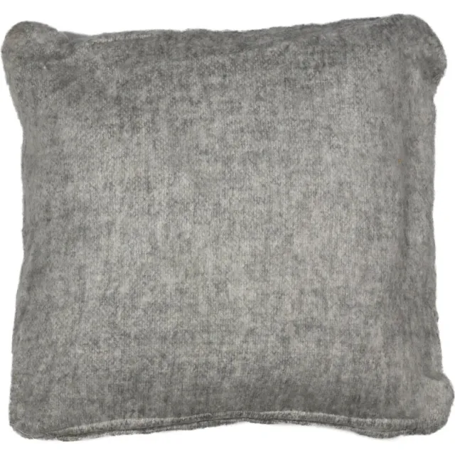 Mars & More Kussen wol look rafel grijs/wit 45x45cm