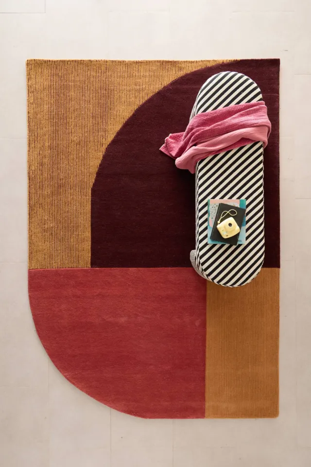 Studio LIVIT Alain grafisch wollen vloerkleed burgundy burgundy/rood/terra