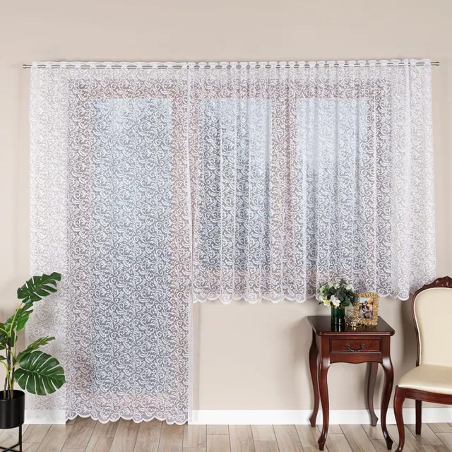 Markizeta KATARZYNA Serie - Jacquard Gordijn - 140x230 cm - Wit