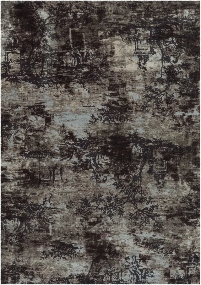 Padiro design laagpolig vloerkleed 170 x 240 cm - donkerbeige - modern abstract ontwerp - voor vloerverwarming - van modacryl en katoen