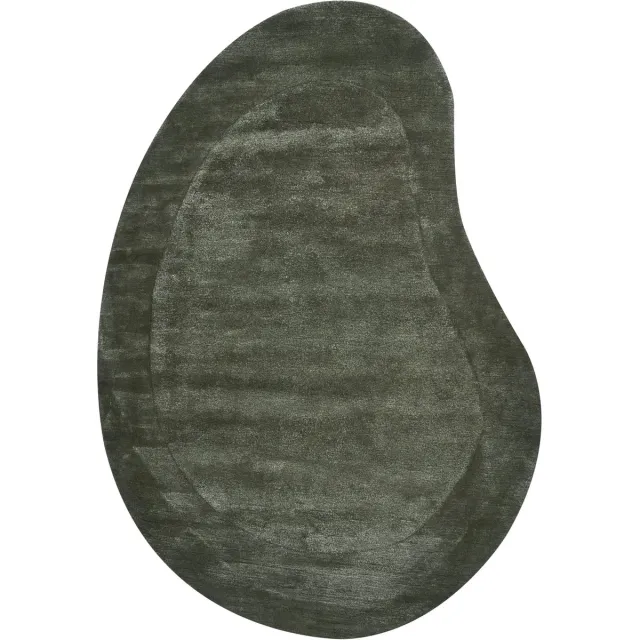 Beliani MASSO - Vloerkleed - Donkergroen - 160 x 230 - Viscose