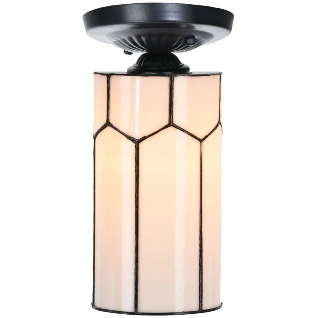 Coloured by Art Tiffany plafonnière zwart met Gatsby - Art Deco Trade Wit