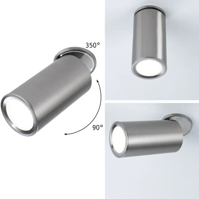 Paulmann LED-inbouwlamp 3-Step-Dim Turnal rond 60 mm 90° Coin 6W 470lm 230V dimbaar 2700K Staal geborsteld