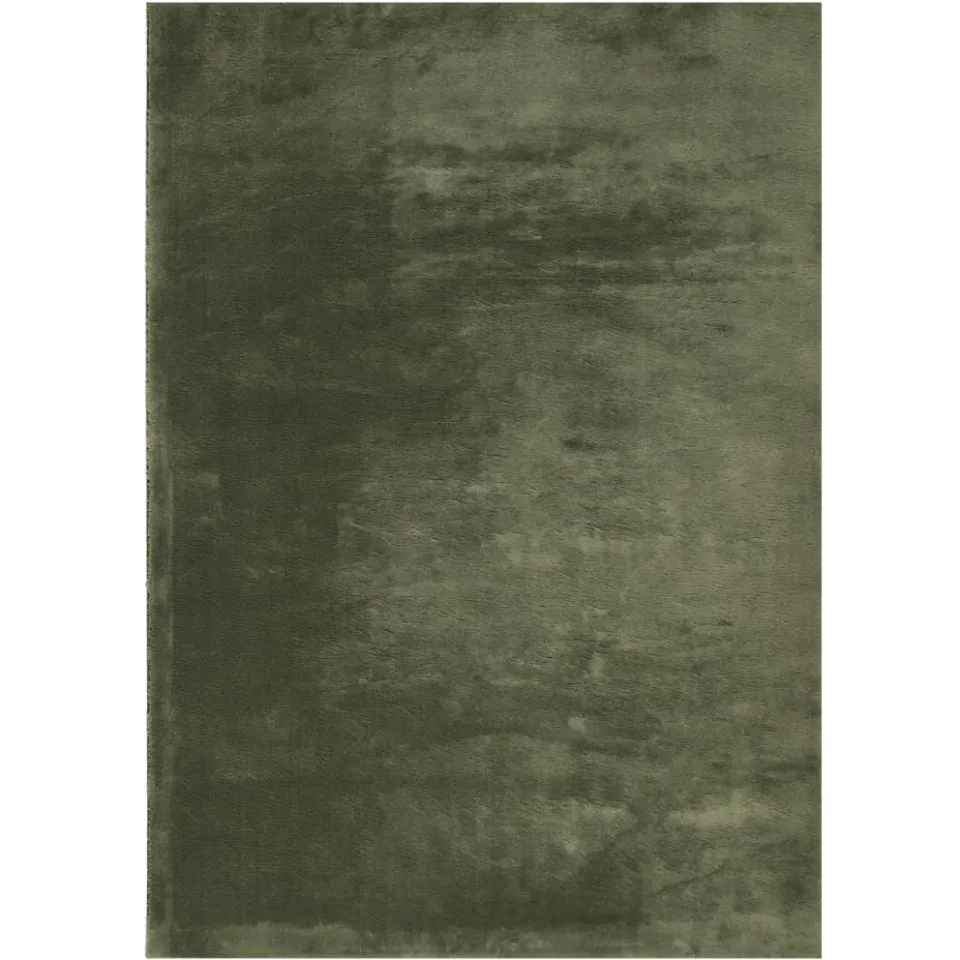 vidaXL Rug HUARTE Green 140 x 200 cm 100% Polyester Plat Groen