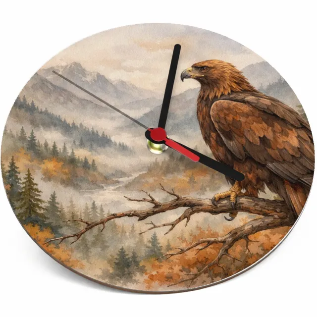 Mr Cadeautjes Klok rond Ø 19 - design Een decoratieve seizoensscène met een herkenbaar wilddier en | cadeau Wit