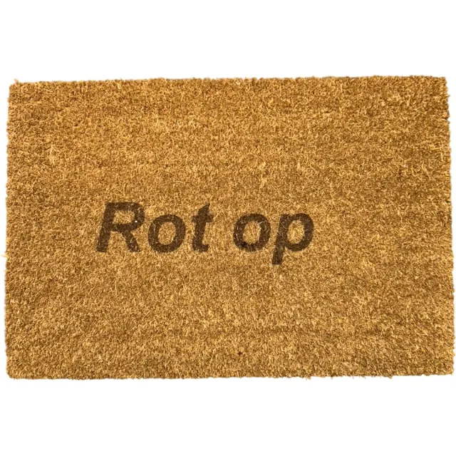 De Lange Trading Deurmat - Deurmat met tekst - Deurmat kokos - Deurmat binnen - Rot op - 40x60 cm - Kleur bruin - Humor - Grappig