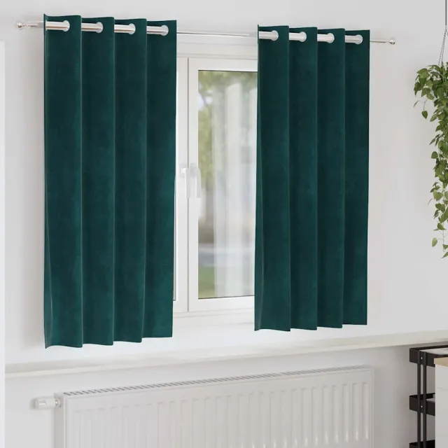 vidaXL Gordijnen 2 st Donkergroen 140 x 175 cm fluweel