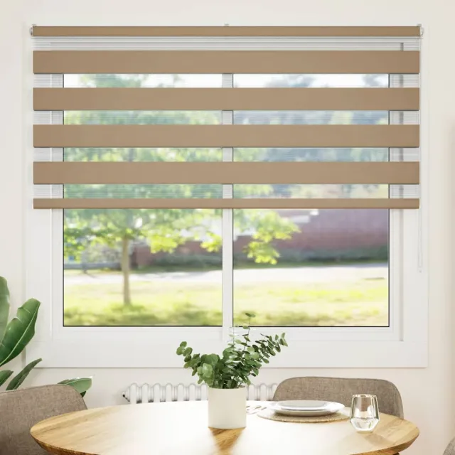 vidaXL Zebra Blind 155x150 cm stofbreedte 150,9 cm polyester zandbruin