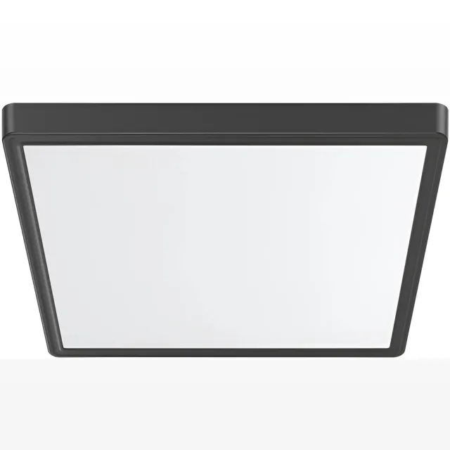 BRAYTRON JADE - LED Plafondlamp - Keuken Woonkamer 23x23 - 20W - CCT Aanpasbaar kleuren - 3000K-4000K-6000K - Mat Zwart - Opbouw - Vierkant - IP20