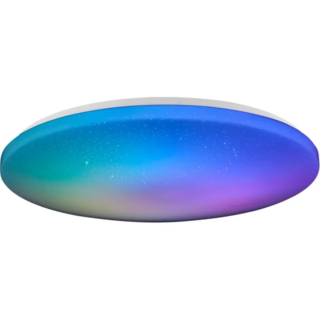 Brilliant Kieran - Plafondlamp - Ø 49cm - LED 42W - Sterrenhemel effect - CCT, 3000-6500K - Wit en RGB kleuren - Dimbaar - Wit