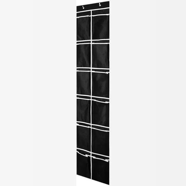 Flokoo Schoenenkast Hangend - Schoenenzak 12 vakken - Opbergen van Schoenen aan Deur - Schoenenzak Wit/Zwart - Oplossing voor rondslingerende schoenen - Hoogwaardige Schoenenkast Wit / Zwart