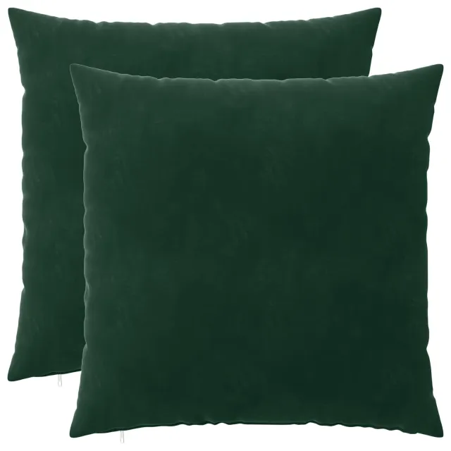 vidaXL Plaid kussen 2 st HEERLEN Donkergroen 55 x 55 cm fluweel