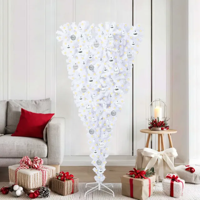 vidaXL Kunstkerstboom Wit 180 cm PVC en staal