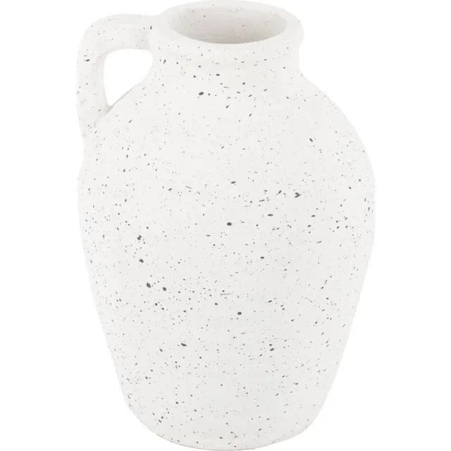homebound by ky Aardewerk vaas met oor naturel | 23,5x15,5x29,5cm | vaas aardewerk Off-white