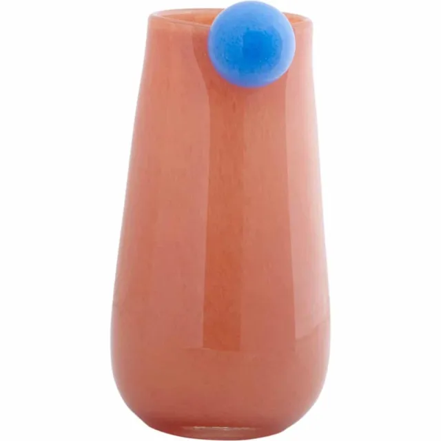 Present Time Vaas Bolita Medium - Oranje - Ø15cm - Glas - Scandinavisch - Bloemenvaas - Woondecoratie - Decoratieve vaas voor woonkamer of slaapkamer