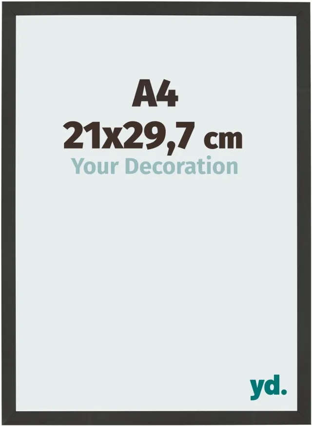 yd. Your Decoration - Fotolijst A4 21x 29,7 cm - MDF - Zwart Houtnerf - Bologna