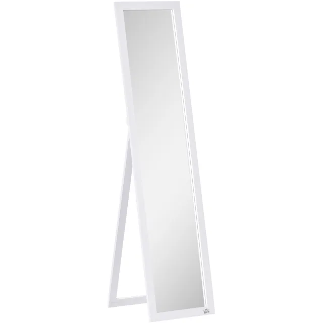 Homona Passpiegel - Vrijstaand of voor wandmontage - Met MDF-frame - 37 x 37 x 154 cm - Wit