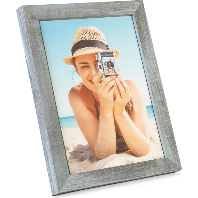 GB Lijsten Fotolijst 18x24 cm, grijs. Hout, plat profiel. GB 02856