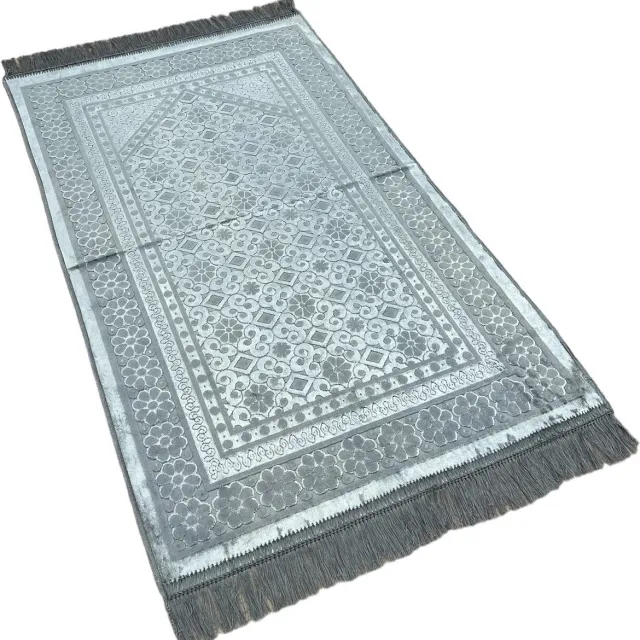 mirac Luxe gebedskleed velvet Grijs