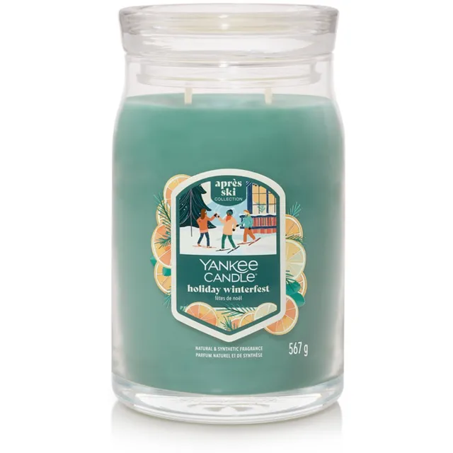 Yankee Candle Holiday Winterfest Large Jar Geurkaars - 90 branduren - twee lonten Groen