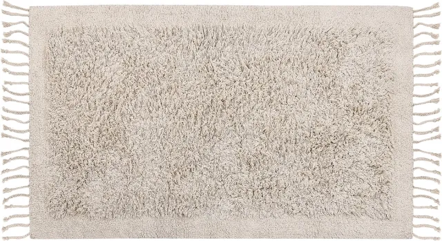 Beliani BITLIS - Vloerkleed - Lichtbeige - 80 x 150 cm - Katoen