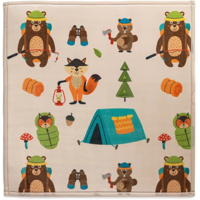 Amiah Speelkleed vierkant - Pluffy Forest Animals multi 160x160