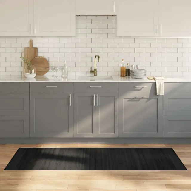 vidaXL Vloerkleed rechthoekig 70x200 cm bamboe zwart, foto 2