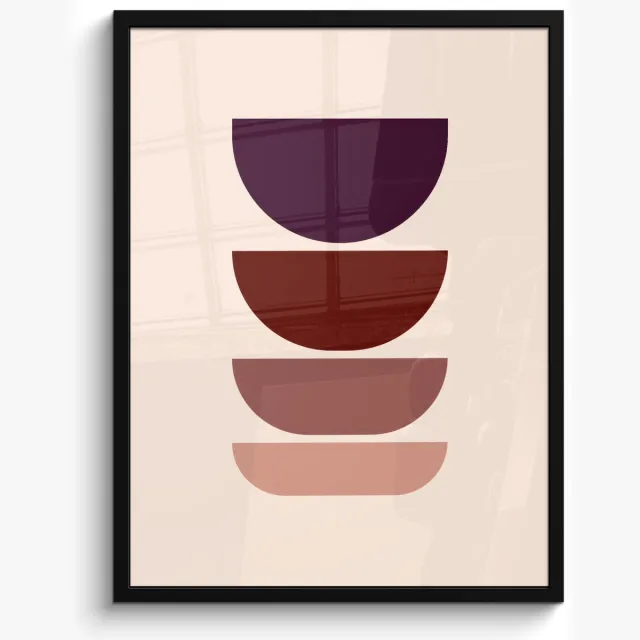 FrameYourWall Poster in lijst - Fotolijst 50x70 cm - Posters - Harmonieus - Symmetrisch - Rood - Posterlijst zwart - Decoratie - Wanddecoratie woonkamer - Muurdecoratie slaapkamer