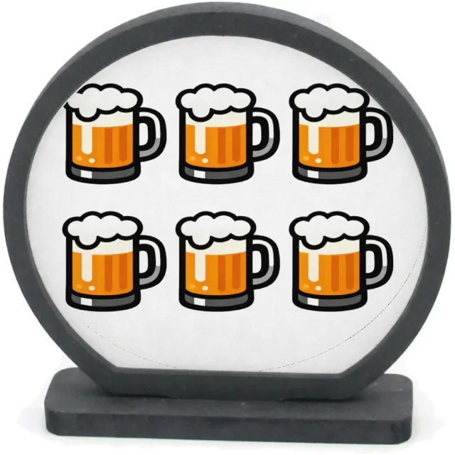 Mr Cadeautjes Houten fotolijst rond met MDF inleg - design Een cadeaudesign rond gezelligheid in plaats van fitness, me | cadeau Wit