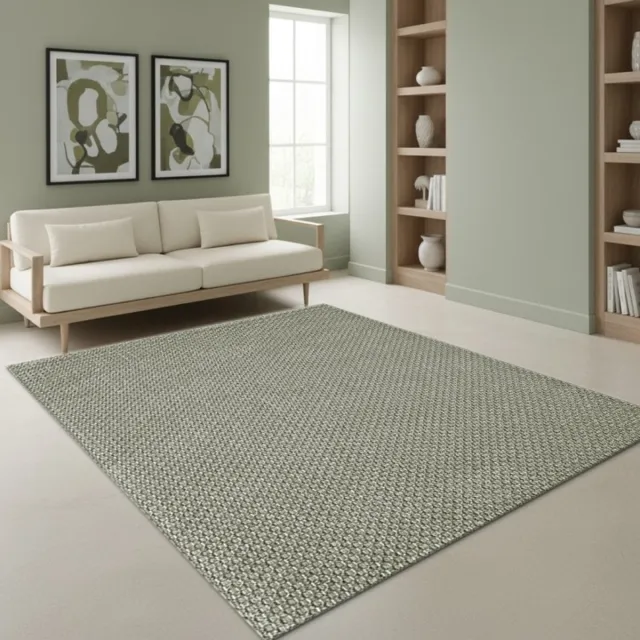 TapisTrend Designer tapijt Groen 120x170 cm Geweven binnen-/buitenkleed met een gestructureerde textuur voor terras, balkon, woonkamer en eetkamer