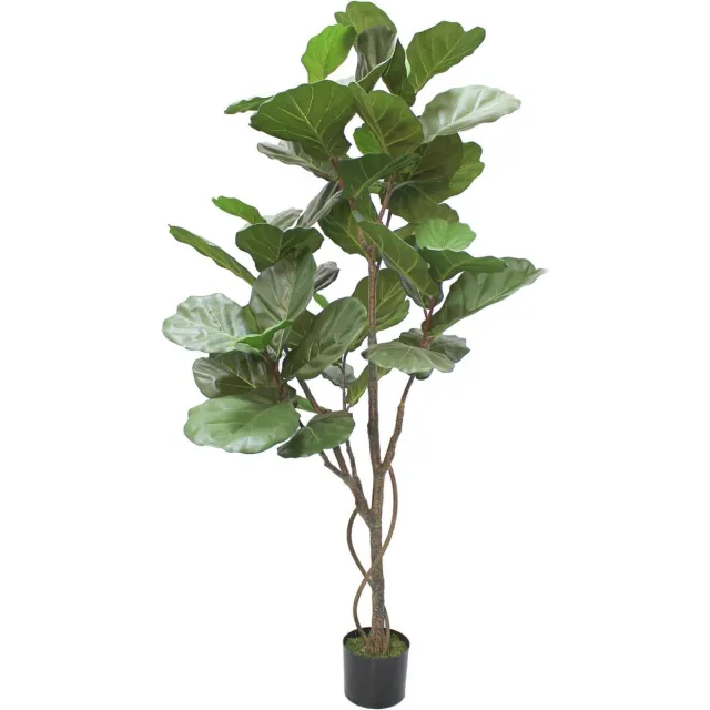 PrettyPlants Ficus Lyrata Kunstplant 180cm Groen
