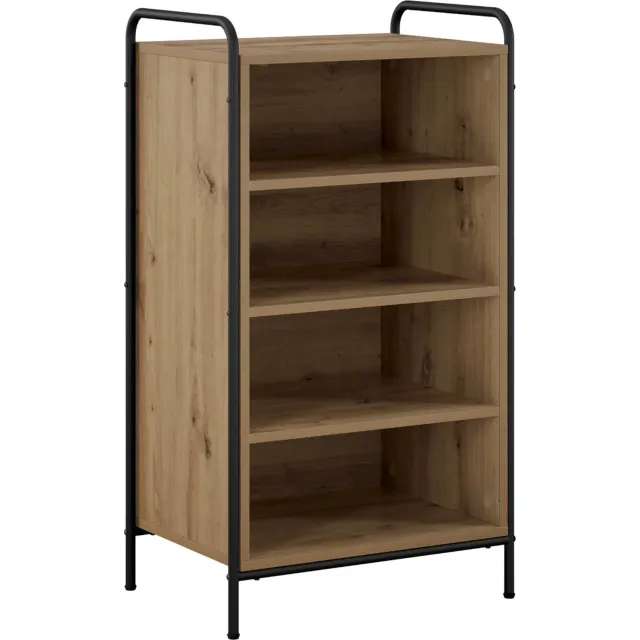 vidaXL Schoenenkast - 51 - x - 36,5 - x - 93 - cm - Bewerkt - hout - Artisanaal - eiken Artisanaal eiken